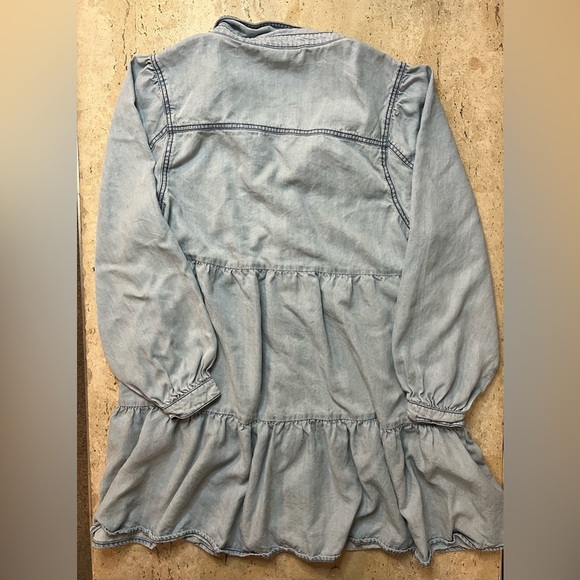 Serra Blue Tiered Button Down Shirt Dress Size Large - Picture 3 of 6